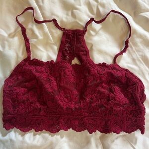 Elegant Lace Bralette in Rich Burgundy
